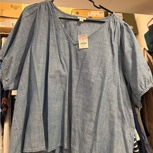 J. Crew Blue Chambray Top